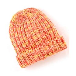 Babyhug Striped Design Woollen Cap Orange - Diameter 10 cm