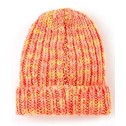 Babyhug Striped Design Woollen Cap Orange - Diameter 10 cm