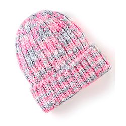 Babyhug Striped Design Woollen Cap Pink - Diameter 11.5 cm