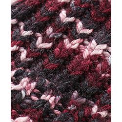 Babyhug Striped Design Woollen Cap Red - Diameter 10.5 cm