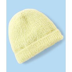 Babyhug Woolen Knit Cap Lemon Yellow - Diameter 11 cm
