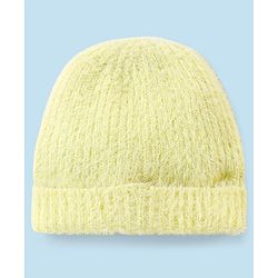 Babyhug Woolen Knit Cap Lemon Yellow - Diameter 11 cm