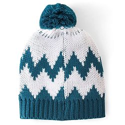 Babyhug Pom Pom Woollen Cap White & Blue - Diameter 9.5 cm
