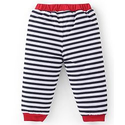Babyhug Cotton Knit Full Sleeves Hooded Sweatshirt & Joggers Set With Penguin Embroidery - Red