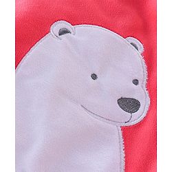 Babyhug Cotton Knit Full Sleeves Winter Wear Romper With Polar Bear Embroidery - Red