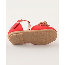 Cute Walk by Babyhug Bellies With Buckle Closure & Floral Applique - Red