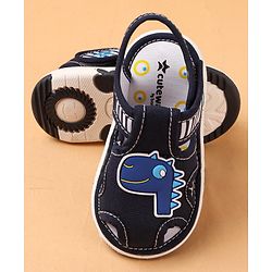 Cute Walk by Babyhug Slip On Sandals with Dino Applique & Velcro Closure - Blue