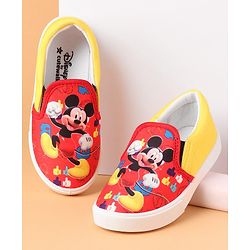 Cute Walk by Babyhug Slip On Casual Shoes Mickey Mouse Print - Red