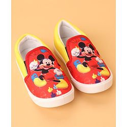 Cute Walk by Babyhug Slip On Casual Shoes Mickey Mouse Print - Red