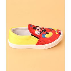 Cute Walk by Babyhug Slip On Casual Shoes Mickey Mouse Print - Red