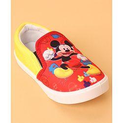 Cute Walk by Babyhug Slip On Casual Shoes Mickey Mouse Print - Red