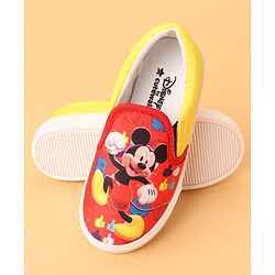 Cute Walk by Babyhug Slip On Casual Shoes Mickey Mouse Print - Red