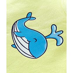 Babyhug 100% Cotton Knit Sleeveless Striped Sandos Whales Print Pack of 3 - Multicolour