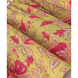 Babyhug 100% Cotton Singlet Sleeves Overlap Ethnic Dress With Floral Print - Mustard