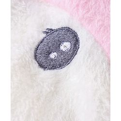 Babyhug Knit Full Sleeves Winter Wear Romper with Eyes Applique - Pink