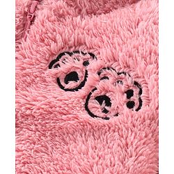 Babyhug Full Sleeves Hooded Winterwear Romper with Kitty Embroidered - Pink