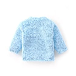 Babyhug Full Sleeves Winter Wear Top & Pajama Set Teddy Applique - Blue