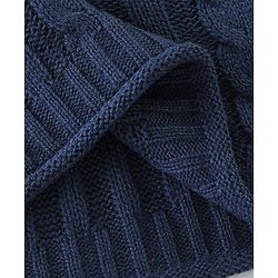 Babyhug Full Sleeves Cable Knit Design Sweater - Navy