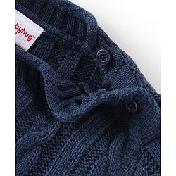 Babyhug Full Sleeves Cable Knit Design Sweater - Navy