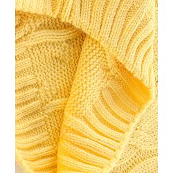 Babyhug Knit Full Sleeves Embroidered  Sweater - Yellow