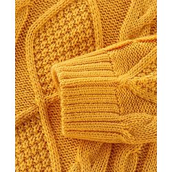 Babyhug Full Sleeves Sweater Cable Knit Design- Yellow