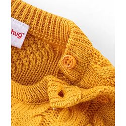 Babyhug Full Sleeves Sweater Cable Knit Design- Yellow