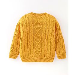 Babyhug Full Sleeves Sweater Cable Knit Design- Yellow