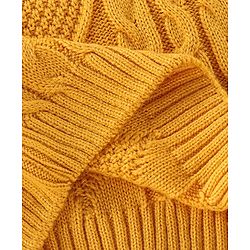 Babyhug Full Sleeves Sweater Cable Knit Design- Yellow