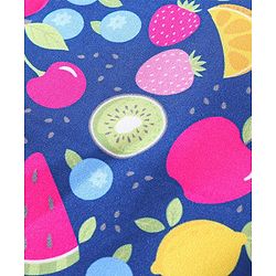 Babyhug Sleeveless V Cut Swimsuit Apple Print - Navy Blue
