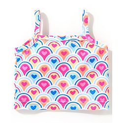 Babyhug Sleeveless Two Piece Swimsuit Heart  Print - Pink