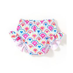 Babyhug Sleeveless Two Piece Swimsuit Heart  Print - Pink