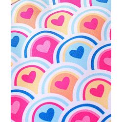 Babyhug Sleeveless Two Piece Swimsuit Heart  Print - Pink