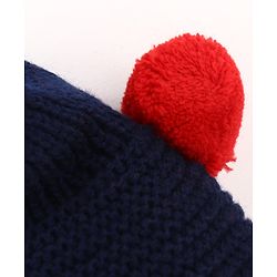 Babyhug  Woollen Caps with Pompom - Navy Blue