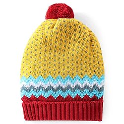 Babyhug Woollen Caps with Pompom & Polka Dot Design Multicolour - Diameter 10 cm