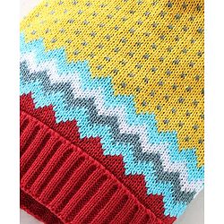 Babyhug Woollen Caps with Pompom & Polka Dot Design Multicolour - Diameter 10 cm