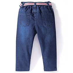 Babyhug Denim Washed Full Length Jeans with Stretch - Blue