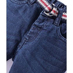 Babyhug Denim Washed Full Length Jeans with Stretch - Blue