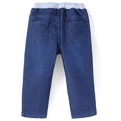 Babyhug Cotton Full Length Stretchable Washed Denim Jeans - Dark Blue