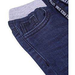 Babyhug Cotton Full Length Stretchable Washed Denim Jeans - Dark Blue