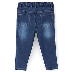 Babyhug Cotton Spandex Full Length Stretchable Washed Jeans - Blue