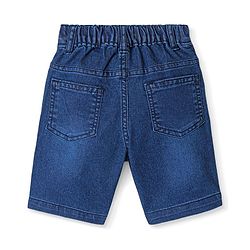 Babyhug Cotton Above Knee Length Bermuda with Stretch Text Print - Blue