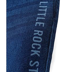 Babyhug Cotton Above Knee Length Bermuda with Stretch Text Print - Blue
