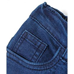 Babyhug Cotton Above Knee Length Bermuda with Stretch Text Print - Blue