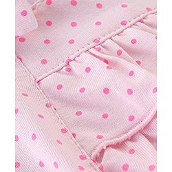 Babyhug 100% Cotton Half Sleeves Onesie with Bow Applique and Butterfly Print - Pink