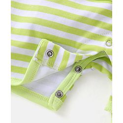 Babyhug 100% Cotton Half Sleeves Romper with Lion Print - Green