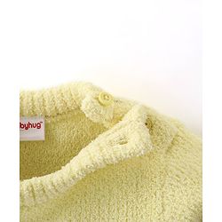 Babyhug Knitted Full Sleeves Sweatshirt With Sequins Star Design - Yellow