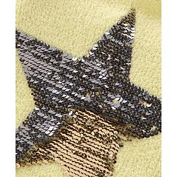 Babyhug Knitted Full Sleeves Sweatshirt With Sequins Star Design - Yellow