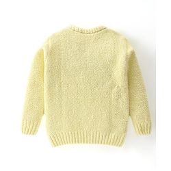 Babyhug Knitted Full Sleeves Sweatshirt With Sequins Star Design - Yellow