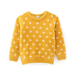 Babyhug Knit Full Sleeves Pullover Polka Dots Design - Yellow