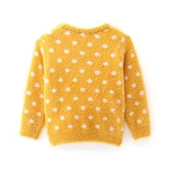 Babyhug Knit Full Sleeves Pullover Polka Dots Design - Yellow